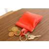 Pouzdro na kliče nebo mince "FROG". Kůže "NAPPA". Červená
