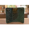 649 2 drzak na klic 4 s reliefem mandala kuze crazy horse tmave zelena