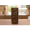 658 drzak na klic 4 s reliefem mandala kuze crazy horse tmave hneda