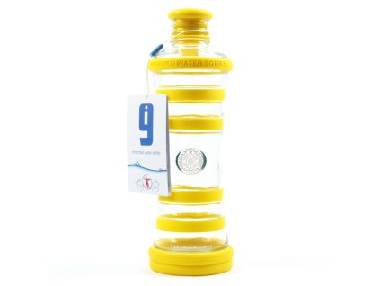 i9 láhev žlutá - světlo je skleněná láhev s unikátní schopností harmonizace a revitalizace vody.