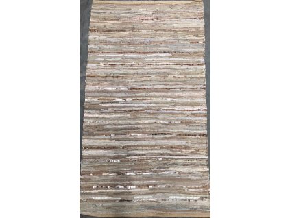 ZP201BEGO Vloerkleed leer geweven beige goud