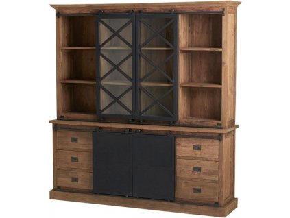 beethoven cabinet big with 6 drawers and 4 sliding doors industrial teak compositions