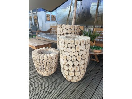 teakový květináč LOG  , dia 50 x 100cm