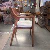 židle ZIMAN s béžovým polstrem-  teak