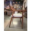 židle ZIMAN s béžovým polstrem-  teak