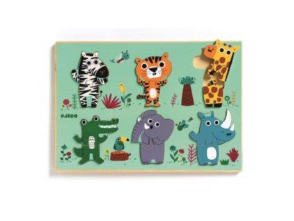 2330 drevene vkladaci puzzle zvirata ze zoo