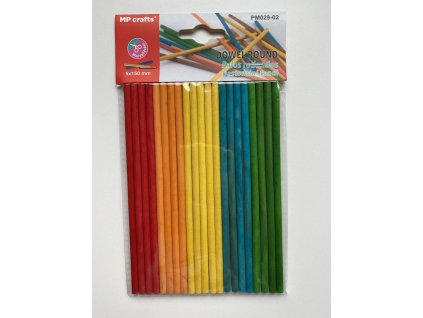 2938 drevene tycky kulate barevne