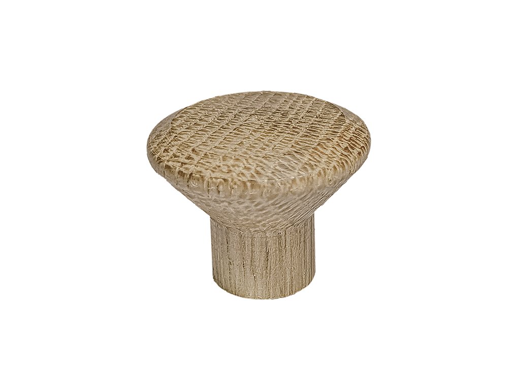 Vintage nábytková úchytka TEREZA, dřevěná, dub surový, průměr 33 mm