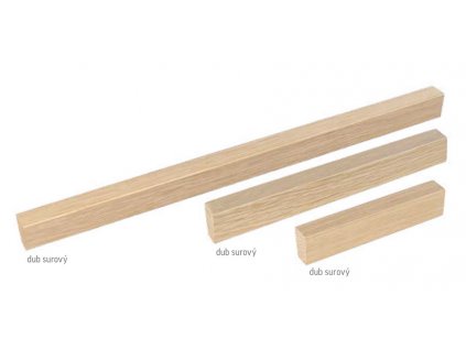 Dřevěná úchytka LINE, dub surový, délka 126 mm