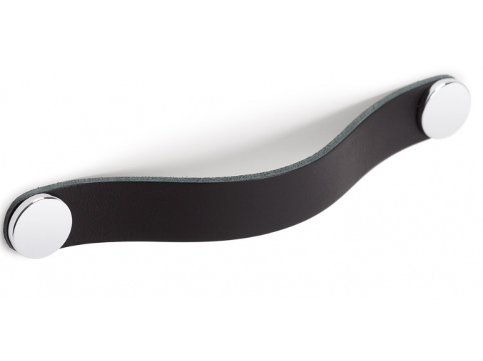 kožené úchytky na nábytek černé