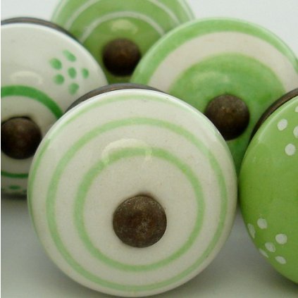 Výhodná sada 8 ks úchytek-Zelená a bílá