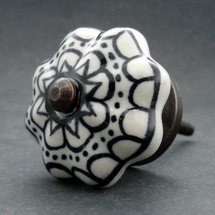 Keramická úchytka-Černá krajka