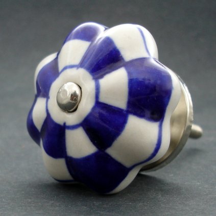 Keramická úchytka-Tmavě modrá kostička