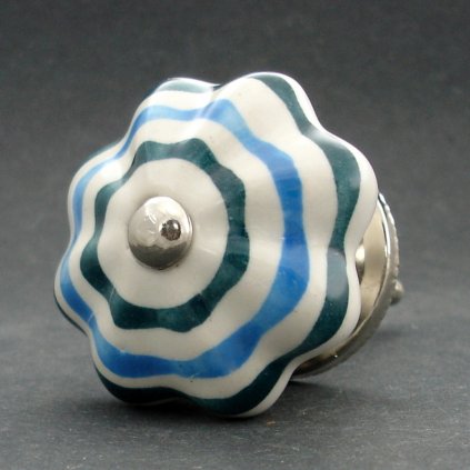 Keramická úchytka- Květ pruhovaný