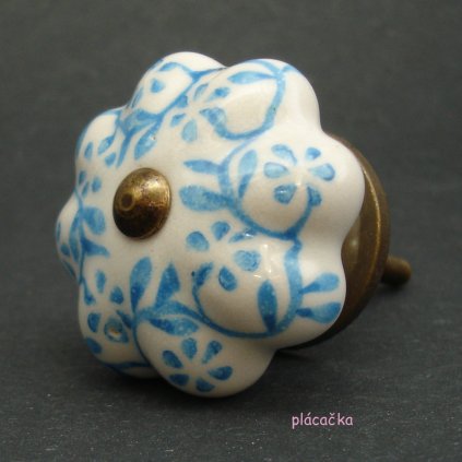 Keramická úchytka-Popínavky světle modré