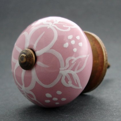 Keramická úchytka -Pivoňka růžová