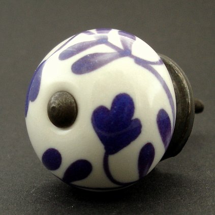 Keramická úchytka -Břečťan modrofialový