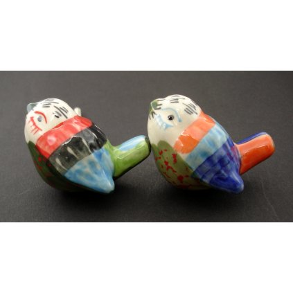 Keramické madlo-Ledňáček a stehlík