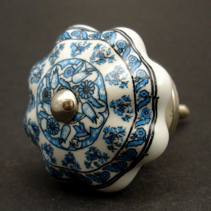 Keramická úchytka-Modrý potisk