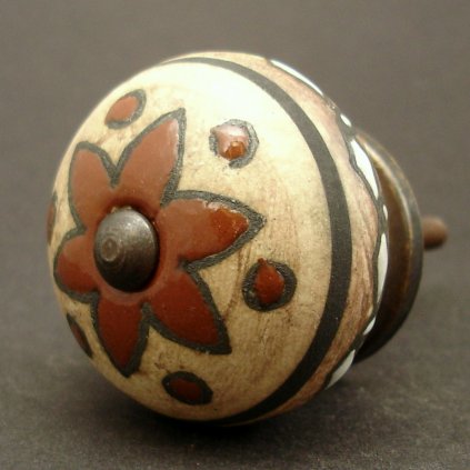 Keramická úchytka-Hnědá hvězda