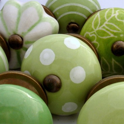 Výhodná sada 10 ks úchytek-Zelená a zelená