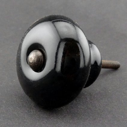 Knopka černá- Hladká větší