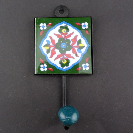 Věšák- Ručně malované dlaždice