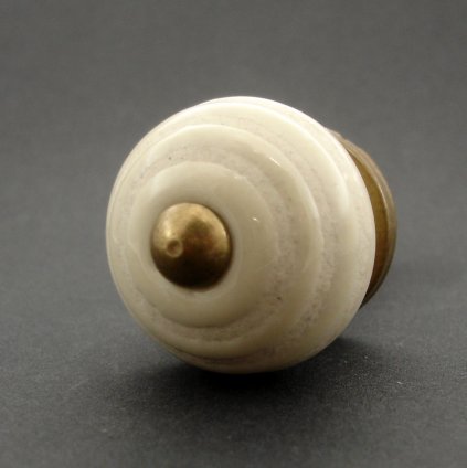 Keramická úchytka-Krémové pruhy-MALÁ