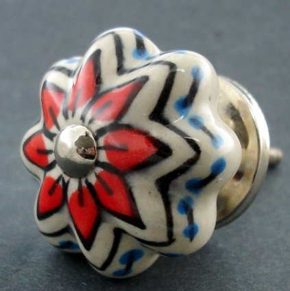 Keramická úchytka-Přírodní s hvězdičkou