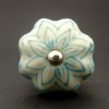 Keramická úchytka-Vločka tyrkys