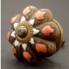 Keramická úchytka-KVĚTY ZEMĚ-ORANŽOVÉ