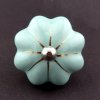 Keramická úchytka -Mentolový květ se zlatým proužkem