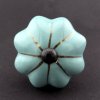 Keramická úchytka -Mentolový květ se zlatým proužkem