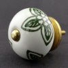 Keramická úchytka-Julie-Vintage zelená na bílé