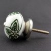 Keramická úchytka-Julie-Vintage zelená na bílé