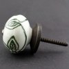 Keramická úchytka-Julie-Vintage zelená na bílé