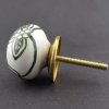 Keramická úchytka-Julie-Vintage zelená na bílé