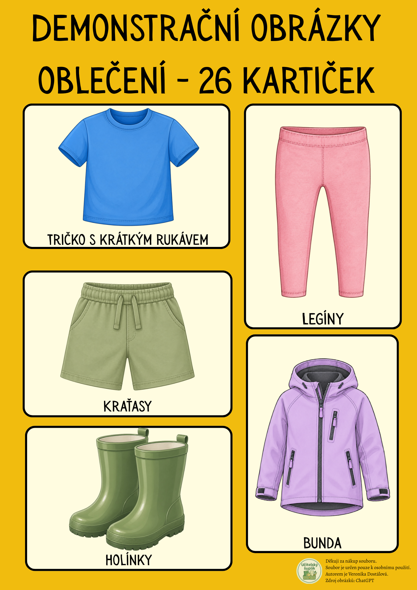 Kartičky s oblečením