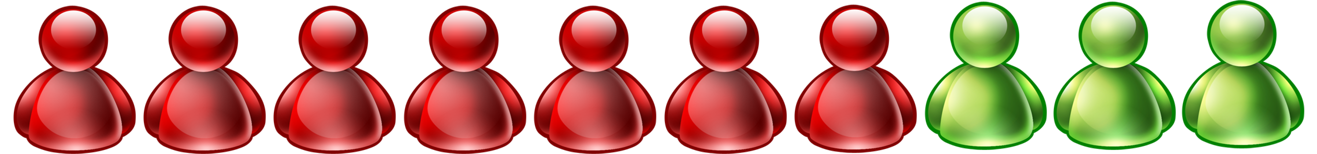 seven red out of ten