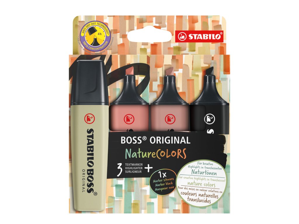 STABILO BOSS ORIGINAL NatureCOLORS Zvýrazňovač 4 barvy