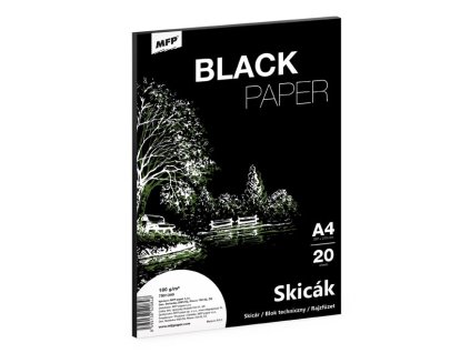 Černý skicák A4 20 listů