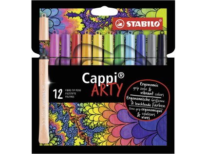 STABILO Vláknový fix s kroužkem na víčka Cappi ARTY 12 barev