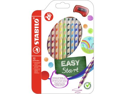 STABILO Ergonomické pastelky pro praváky EASYcolors s ořezávátkem 12 barev