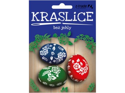 Barvy na vejce 3 barvy + samolepky I.Kraslice bez jehly, mix barev