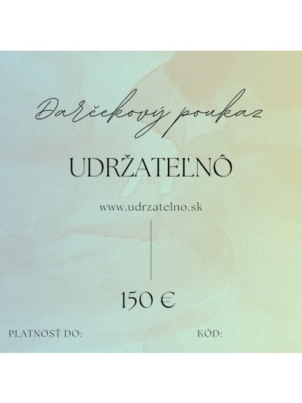 Darčekový poukaz v hodnote 150 €