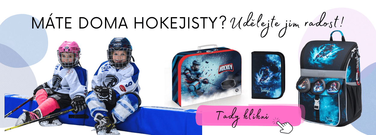 školní potřeby s hokejovým motivem