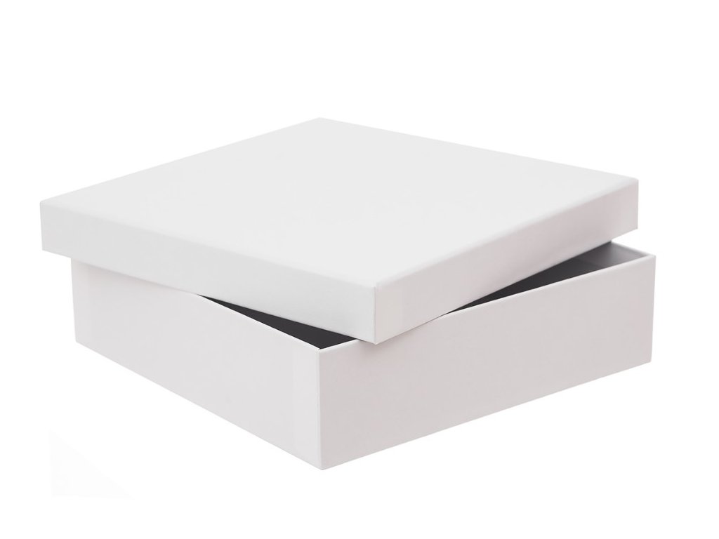 Dárková krabička - WHITE 23,5x23,50x6,5 cm | Papírnictví U Dvou Pastelek