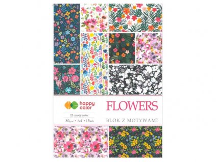 Papíry s motivem A4 15 listů 80g FLOWERS