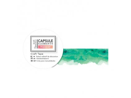 Samolepící papírová washi páska zeleno bílá 1,5cmx3m, Elements Pigment