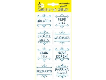 samolepky na korenky v blistru modre